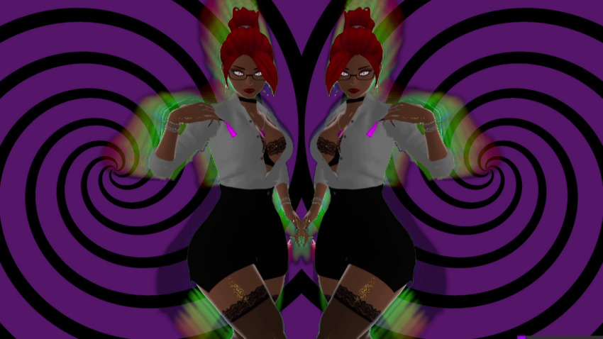3d character_request femdom hypnotic_eyes milf original red_hair skirt virtual_youtuber