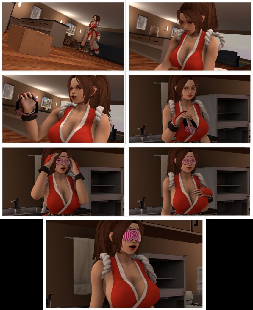 3d brown_hair comic fatal_fury female_only femsub hypnotic_accessory king_of_fighters mai_shiranui ponytail source_filmmaker spiral surprised tech_control visor whateverdude19