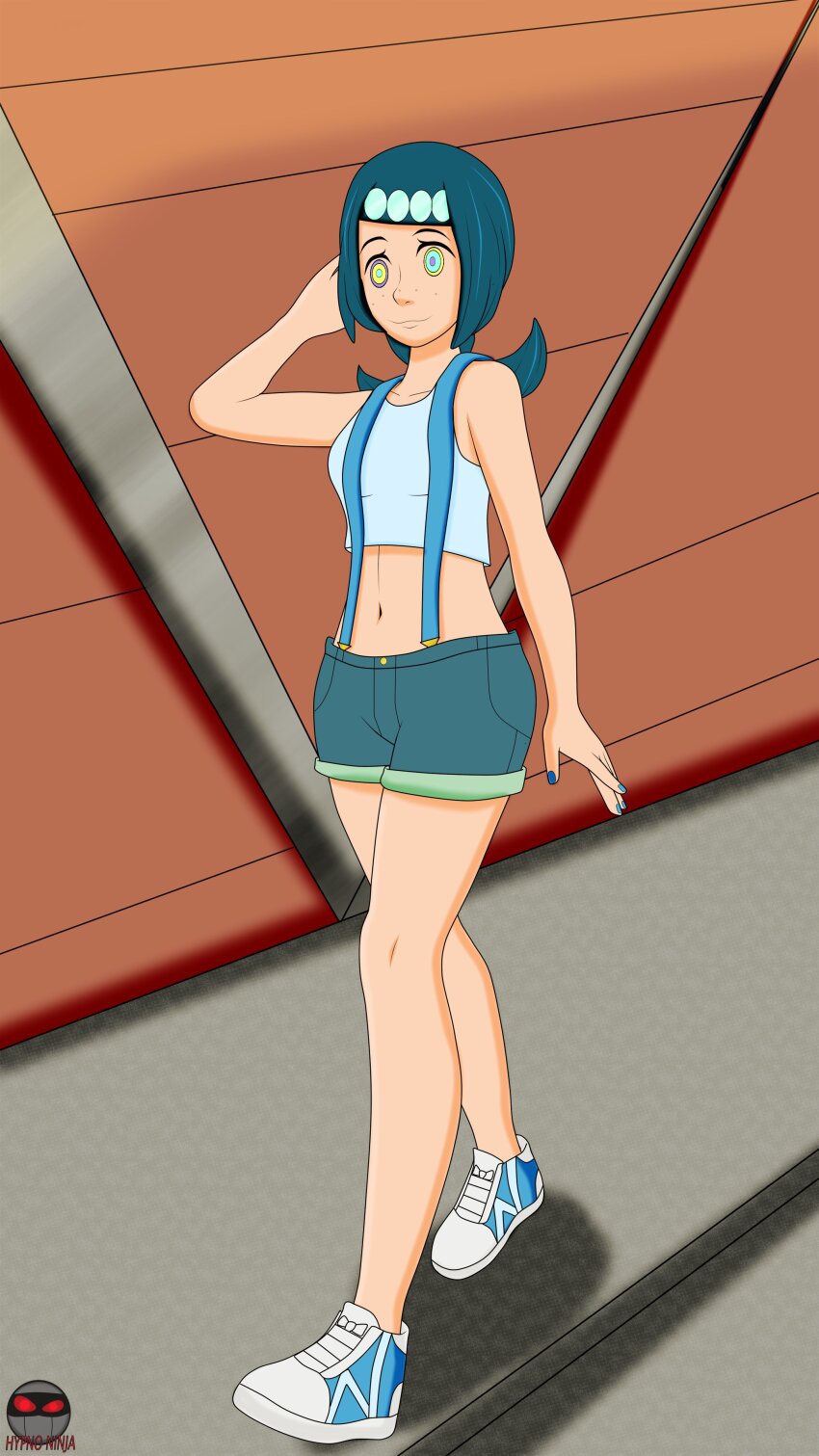 alternate_costume blue_hair femsub happy_trance hypno_ninja kaa_eyes lana's_mother milf nintendo pokemon short_hair