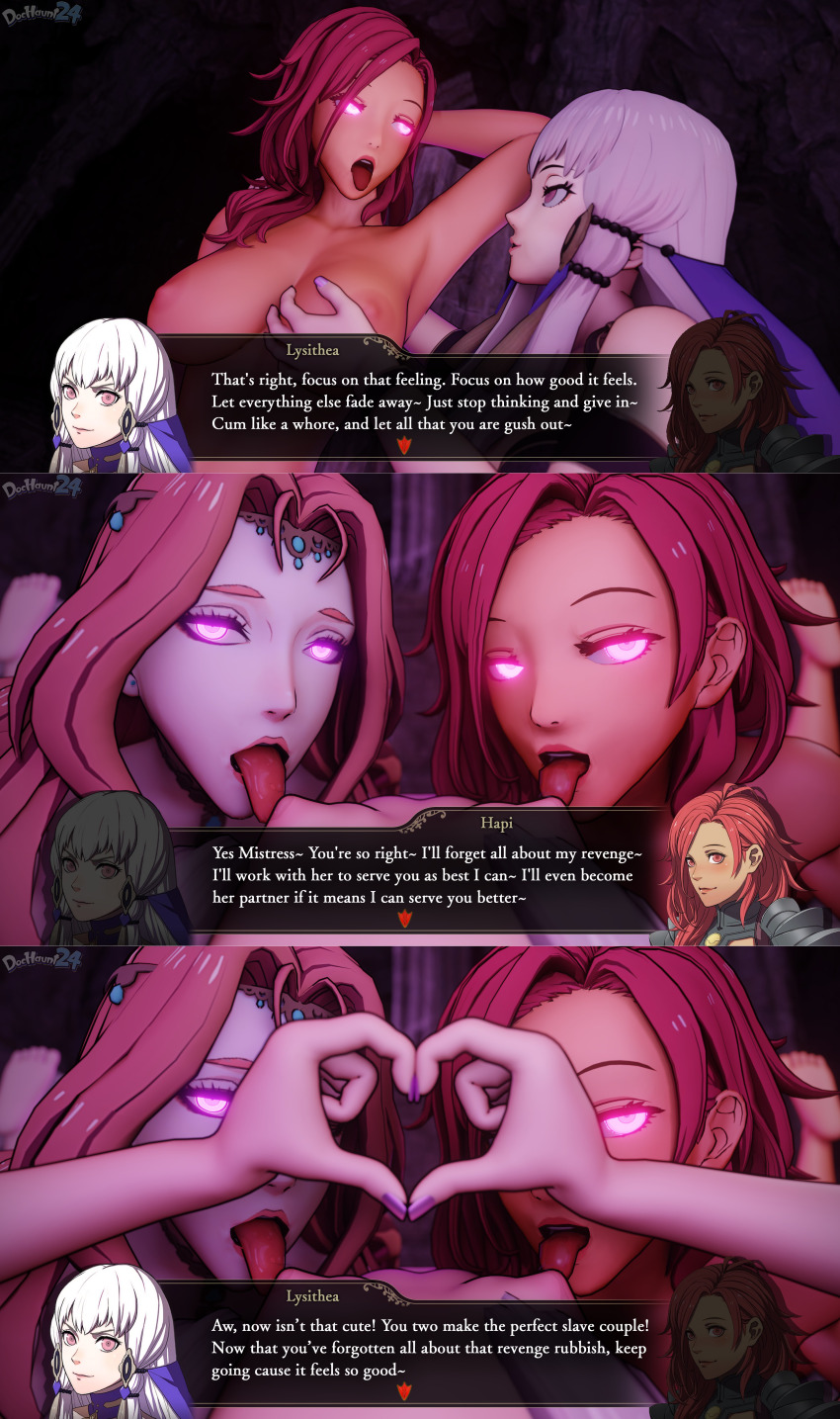 cornelia_(fire_emblem) dochaunt female_only femdom femsub fire_emblem fire_emblem_three_houses hapi heart_hands lysithea_von_ordelia nintendo tagme text