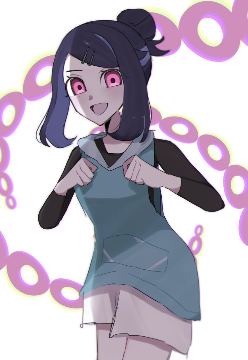 black_hair blue_hair chicken_pose dancing eye_color_change female_only femsub glowing_eyes happy_trance liko_(pokemon) malignant_chain mochi_dance motomu189 multicolored_hair nintendo pink_eyes pokemon pokemon_(anime) purple_eyes solo