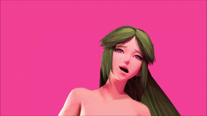 3d animated animated_gif breasts dazed distortingreality female_only femsub goddess green_hair kid_icarus long_hair nintendo nude open_mouth palutena pink_eyes spiral_eyes swaying symbol_in_eyes topless unhappy_trance