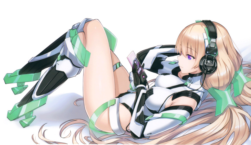 angela_balzac animated animated_eyes_only animated_gif blonde_hair bodysuit boots cradily_(manipper) crossed_legs expelled_from_paradise female_only femsub gloves headphones hypnotic_accessory long_hair manip purple_eyes saitou_masatsugu simple_background smile tech_control