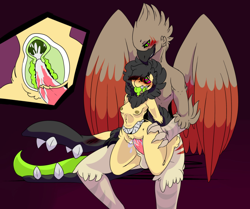 ahegao beak bird_boy black_hair blush bottomless breasts cum cum_in_pussy cum_in_uterus dazed drool fangs femsub furry happy_trance hypnotic_eyes kaa_eyes long_tongue maledom mawile monster_girl nintendo non-human_penis nude open_mouth penis pokemon pussy sex short_hair simple_background smile spiral_eyes symbol_in_eyes tongue tongue_out topless undeadeira vaginal western x-ray