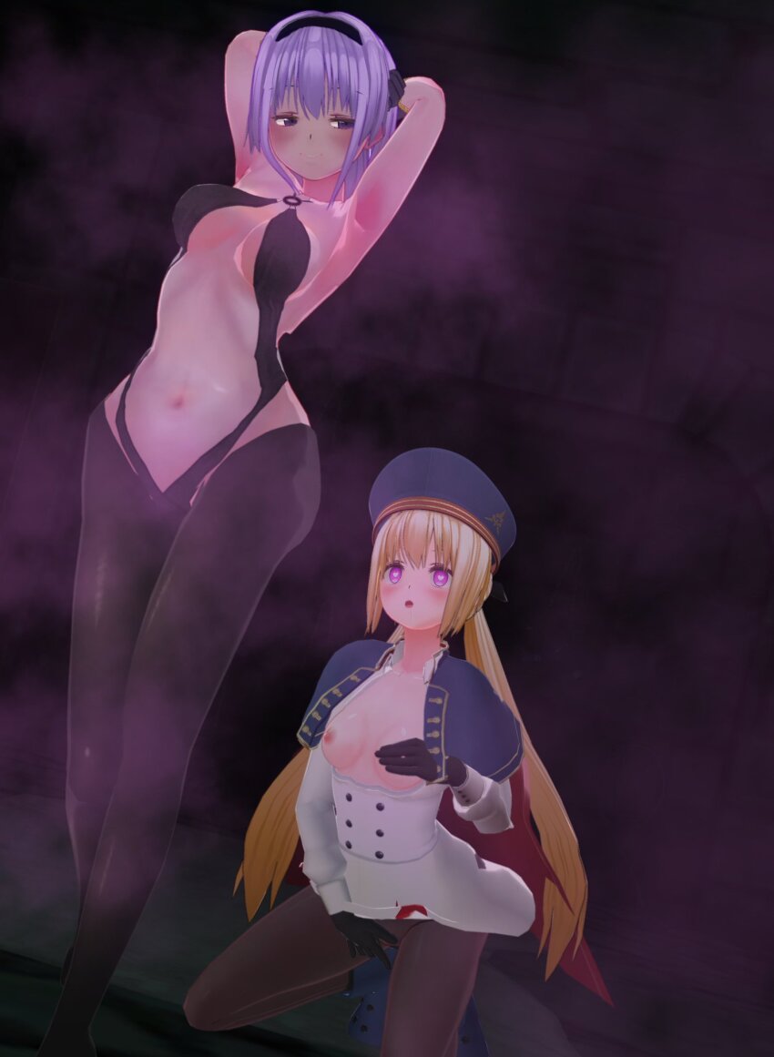 3d armpits artoria_caster_(fate) ass ass_worship blonde_hair blush breasts cleavage clothed clothed_exposure custom_maid_3d_2 exposed_chest fate/grand_order fate_(series) female_only femdom femsub gloves hair_band hair_ornament hassan_of_serenity_(fate) hat heart_eyes large_breasts masturbation midriff multiple_girls navel nipple_tweak nipples pheromones pink_eyes posing purple_hair setonoyorimiti short_hair simple_background small_breasts thighhighs tight_clothing twintails very_long_hair yuri