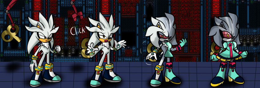 dollification furry gaminglover happy_trance silver_the_hedgehog skirt smile sonic_the_hedgehog_(series) symbol_in_eyes transformation transgender wind-up_key