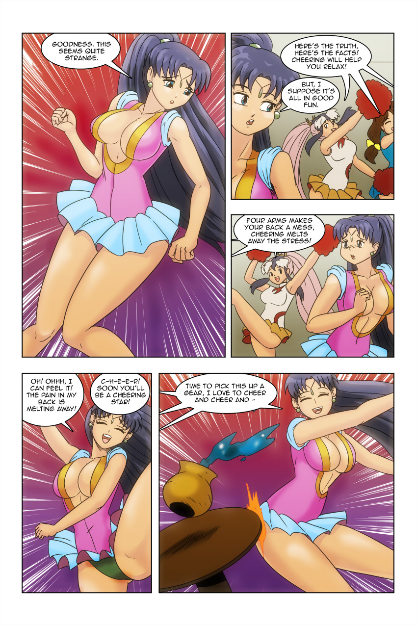 breasts cheerleader comic herb_(ranma_1/2) kasumi_tendo nabiki_tendo ranma_1/2 rouge_(ranma1/2) text wadevezecha
