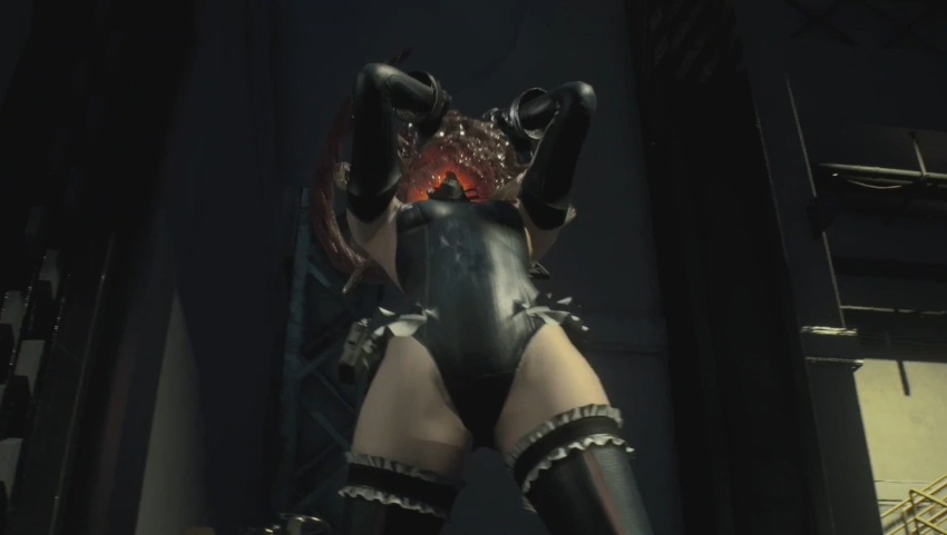 3d boots bow_tie breasts corruption dead_or_alive dead_source female_only femsub gloves leotard marie_rose miniskirt nemesis_alpha nightmare_fuel opera_gloves parasite rermodv resident_evil resident_evil_3_remake resisting screenshot skirt small_breasts solo standing thighhighs video_game virus vore