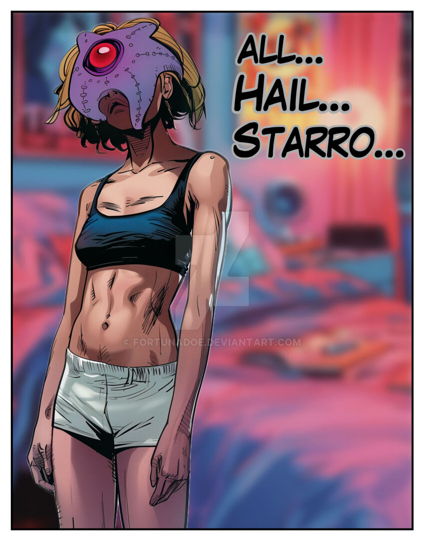 ai_art dc_comics fortunadoe_(generator) standing_at_attention starro underwear