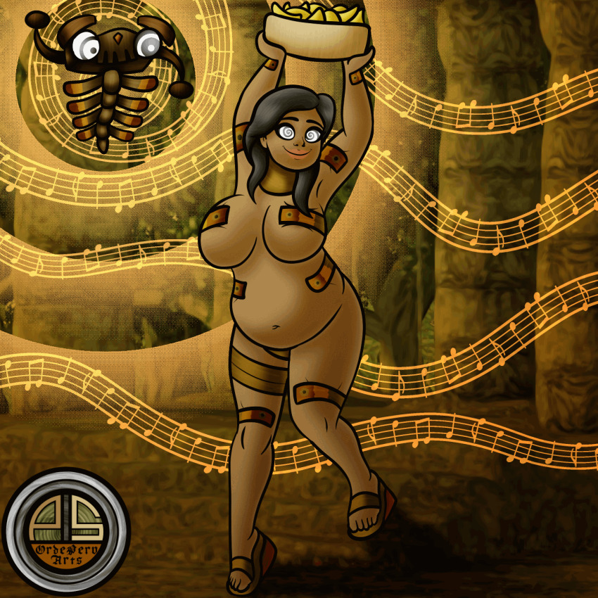androgynous androgynous_dom animated animated_eyes_only animated_gif bottomless breasts brown_hair chubby dark_skin donkey_kong_(series) female_only femsub gabby_(nfate) happy_trance high_heels hypnotic_audio hypnotic_music long_hair nintendo nude ordeper_arts original ring_eyes shoes smile spiral_eyes symbol_in_eyes tiki_tak_tribe topless