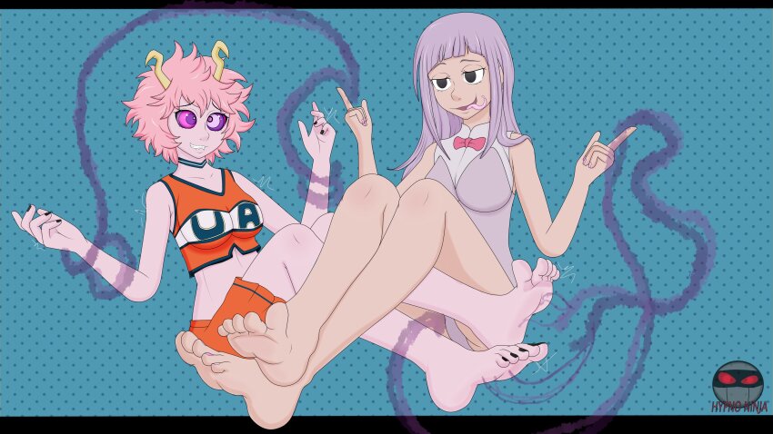 feet femdom femsub hypno_ninja large_breasts long_hair melascula mina_ashido my_hero_academia pink_hair pink_skin short_hair the_seven_deadly_sins