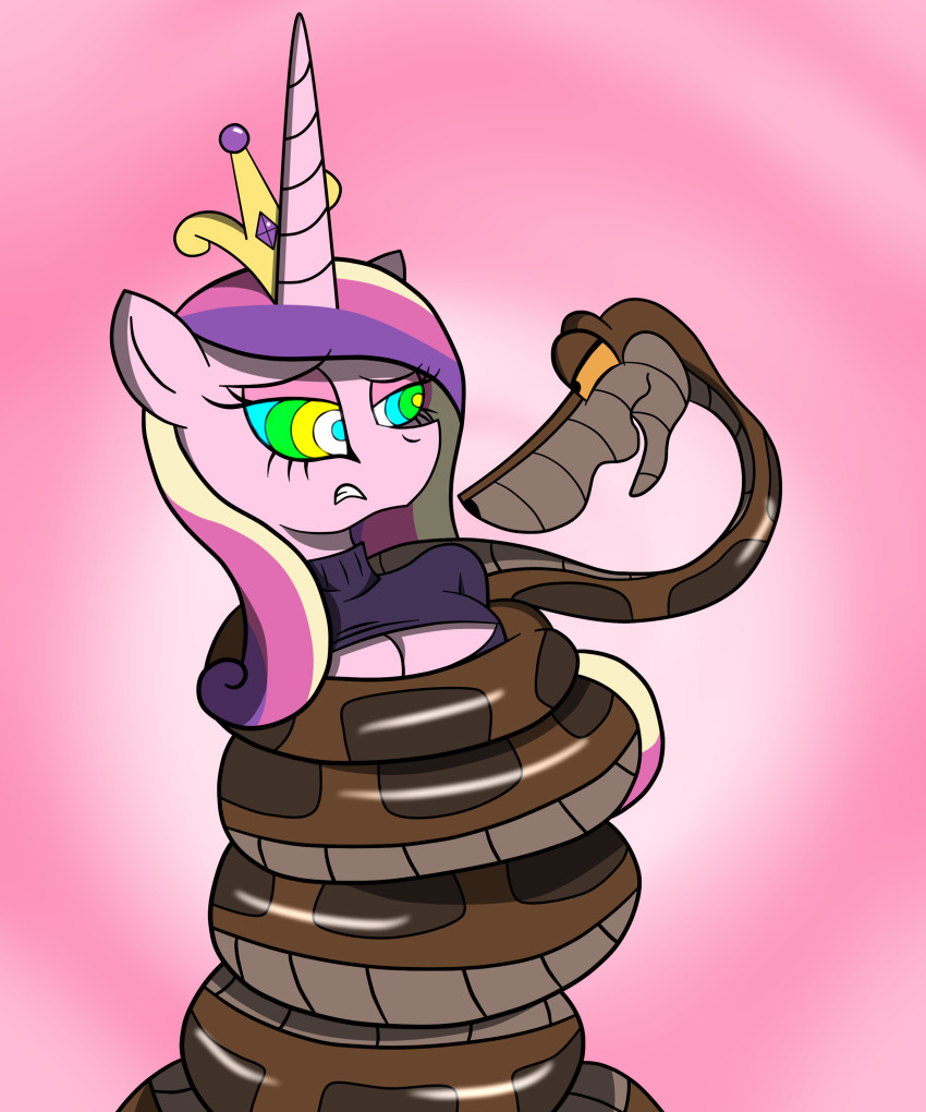 absurdres breasts cleavage cleavage_cutout coils disney femsub furry hypnobrony kaa kaa_eyes maledom my_little_pony open-chest_sweater princess princess_cadance ring_eyes snake sweater the_jungle_book