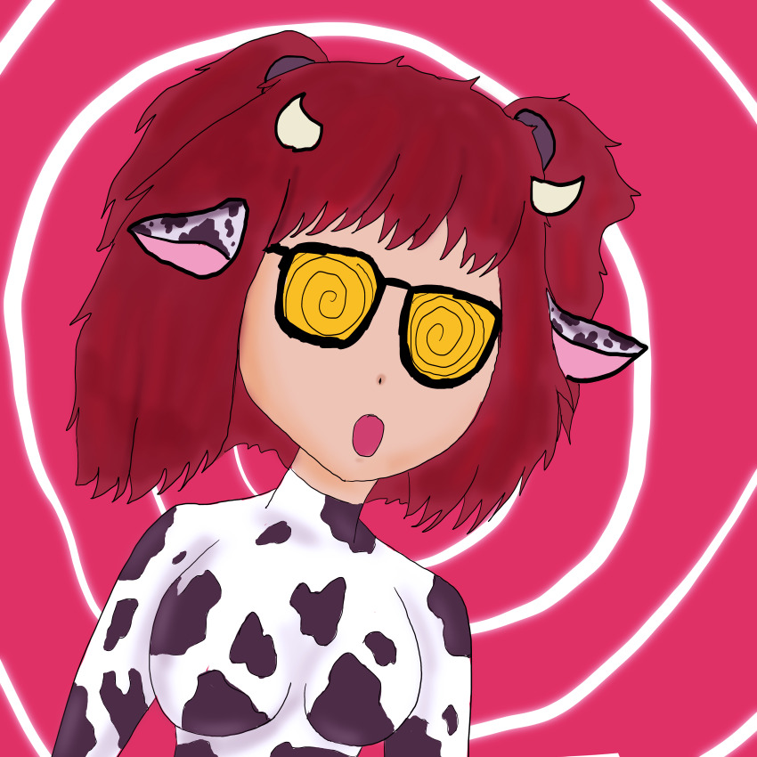 cow_girl female_only femsub gotymoment rion_(gotymoment) spiral_background