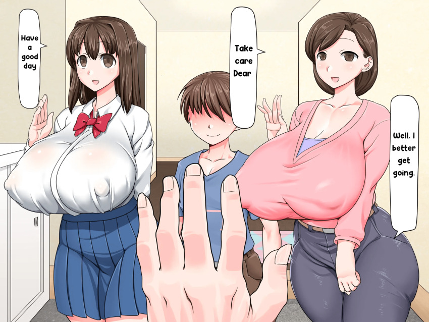 ass breasts cousins hard_translated huge_ass huge_breasts incest netorare paradise_lost shota text