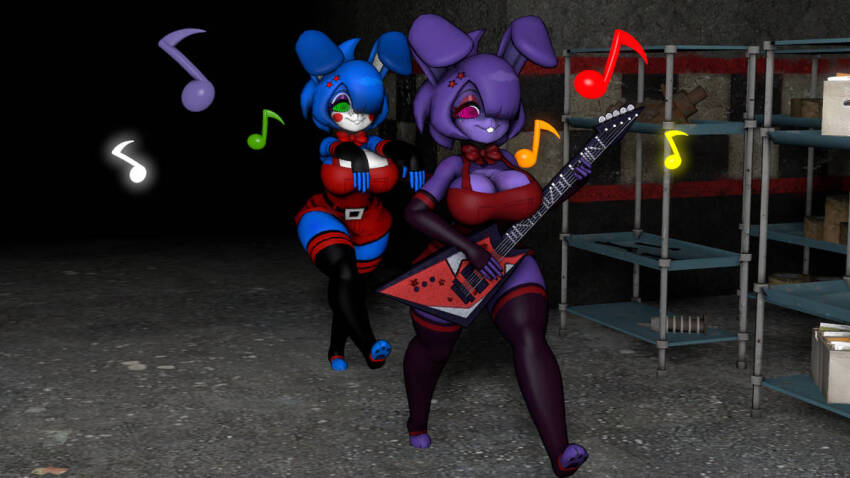 altered_common_sense animal_ears apron barefoot bear_girl belt bib bikini_bottom blush body_control bonnie_(fnaf) bottomless bra brain_drain breasts bunny_girl clothed clothed_exposure empty_eyes feet female_only femsub fingerless_gloves five_nights_at_freddy's furry gloves happy_trance hypnotized_hypnotist multiple_girls multiple_subs powerupbonnie smile spiral_eyes zombie_walk