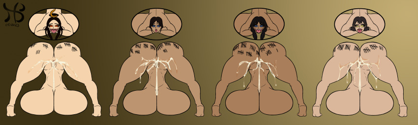 absurdres ahegao ass avatar_the_last_airbender bare_legs barefoot black_hair blue_eyes bottomless breasts brown_hair character_request crossed_arms crossed_eyes cum cum_in_pussy cum_on_body dark_skin eye_roll gradient_background hair_ornament heavy_eyelids hiastobasement huge_ass huge_breasts kya_(korra) legend_of_korra light_skin long_hair navel nickelodeon nude open_mouth pema pussy red_eyes senna_(avatar) short_hair spiralwash_eyes tagme tally_marks tan_skin tiptoes tongue tongue_out top-down_bottom-up topless unfocused_eyes ursa_(avatar) yellow_eyes