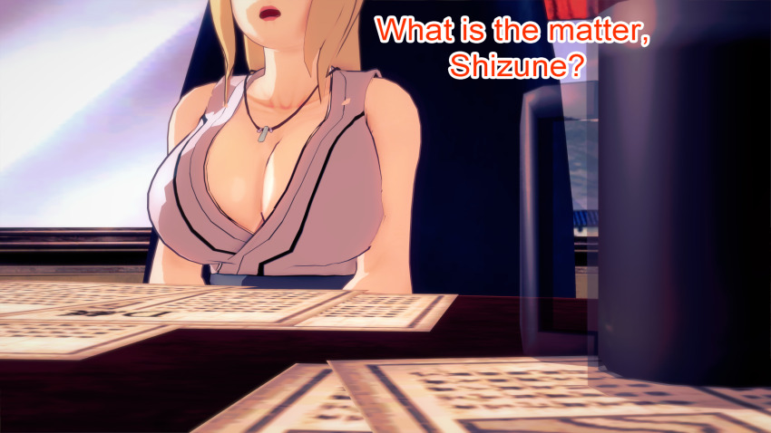aware blonde_hair breasts clothed dialogue dogdog english_text female_only naruto_(series) solo text tsunade