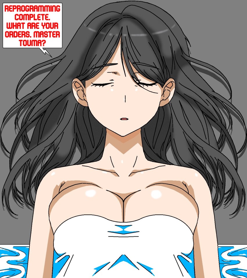 a_certain_magical_index bare_shoulders black_hair cleavage collarbone huge_breasts large_breasts lying nude open_mouth operating_table possession seiri_fukiyose shiny_skin sleeping