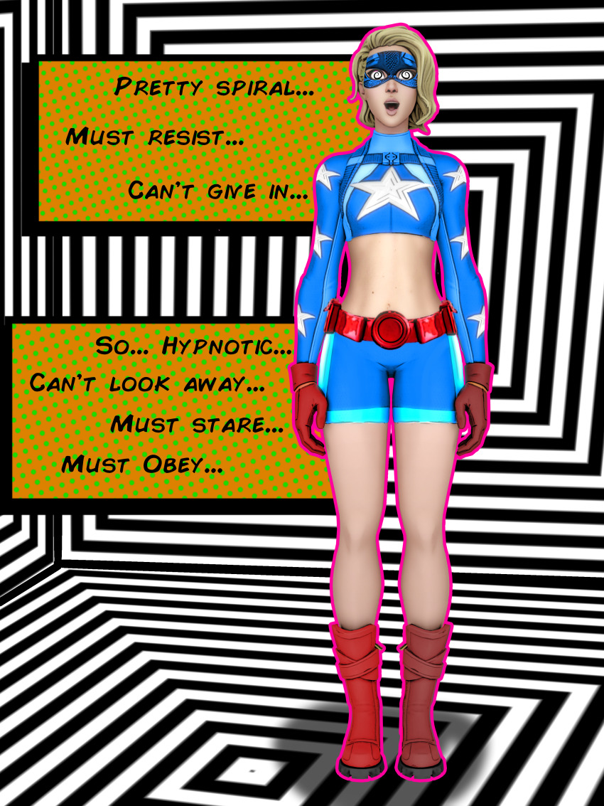 3d dc_comics femsub happy_trance saltygauntlet spiral spiral_background spiral_eyes stargirl super_hero text
