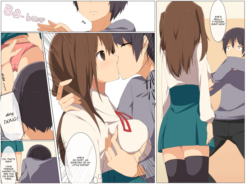 breasts brother_and_sister brown_hair color comic crese-dol dl_mate dollification expressionless figure-ka_appli_o_te_ni_ireta grey_hair groping happy_trance hard_translated heterosexual hypnotic_paralysis incest kissing large_breasts long_hair mirai_nagawa panties right_to_left short_hair small_breasts text translated underwear
