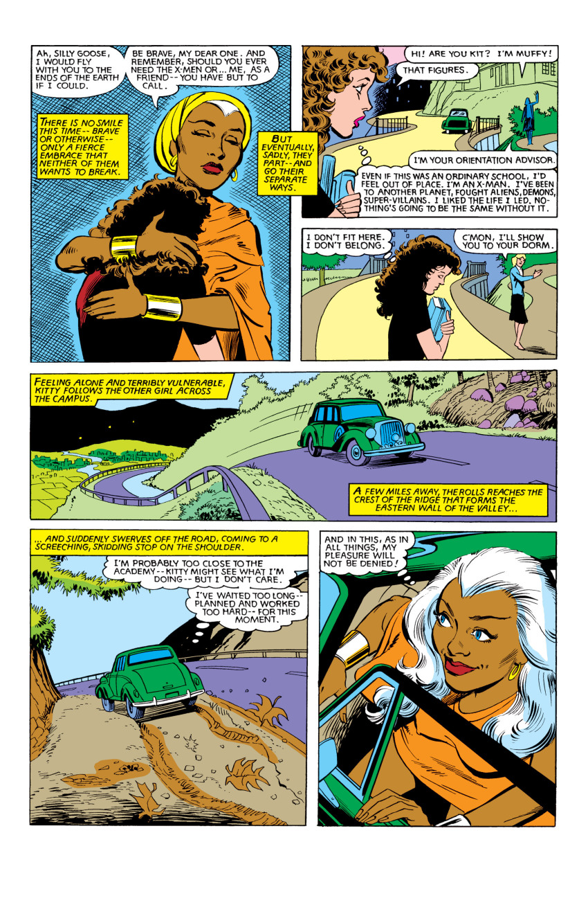 absurdres body_swap brown_hair comic female_only kitty_pryde long_hair marvel_comics official storm super_hero text western white_hair x-men