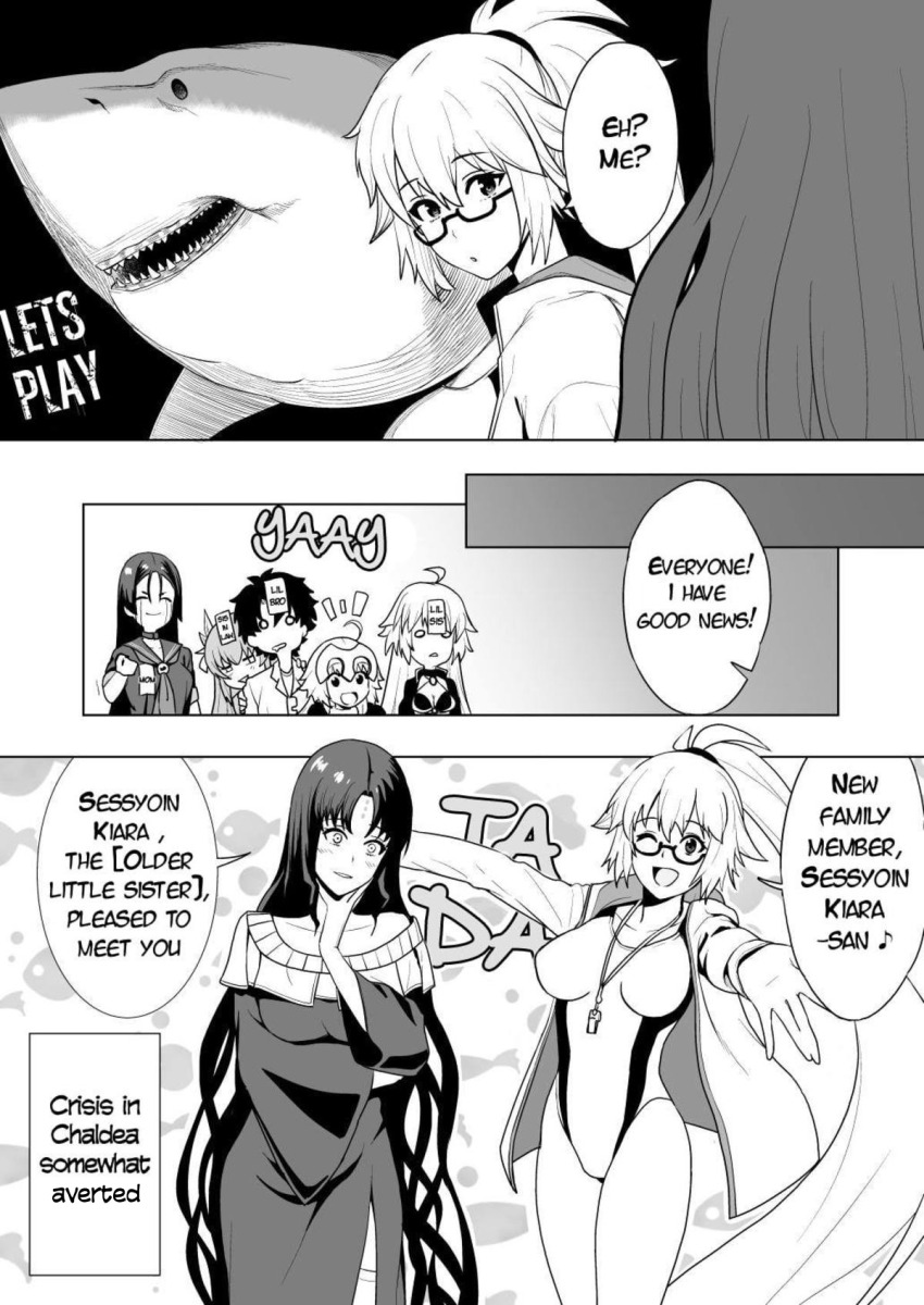 blush breasts clothed comic corruption dead_source drool empty_eyes english_text evil_smile expressionless fate/extra_ccc fate/grand_order fate_(series) femdom femsub glasses gradient_background greyscale happy_trance hard_translated jacket jeanne_alter jeanne_d'arc_(fate) jeanne_d'arc_alter_santa_lily kiara_sessyoin kiyohime_(fate/go) large_breasts malesub minamoto_no_raikou momosuke088 monochrome multiple_subs nun one-piece_swimsuit open_mouth ponytail reece_xp right_to_left ritsuka_fujimaru_(male) short_hair shrunken_irises simple_background smile speech_bubble swimsuit tears text translated turning_the_tables unfocused_eyes valentinus_nikolas_sorrano_sudirja_(translator) very_long_hair whitewash_eyes wink