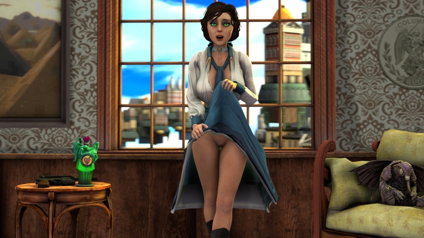 3d altered_common_sense bioshock_infinite breasts brown_hair elizabeth_comstock green_eyes magic pov pussy rust smile source_filmmaker