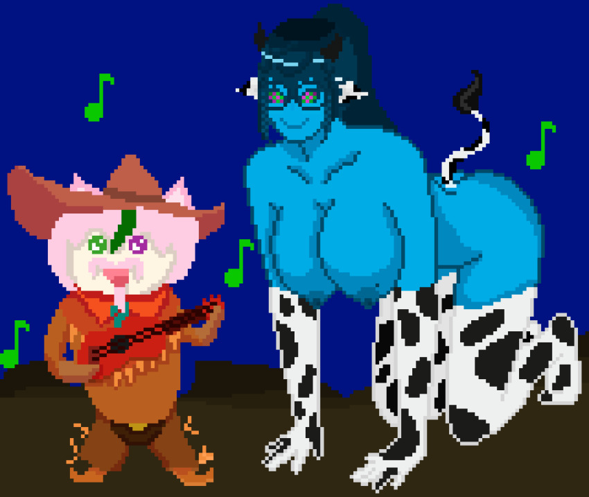 animated animated_gif breasts darkpyuru femsub glasses happy_trance home_on_the_range hucow huge_breasts hypnotic_music kneeling music nyarukavt pixel_art ring_eyes topless virtual_youtuber