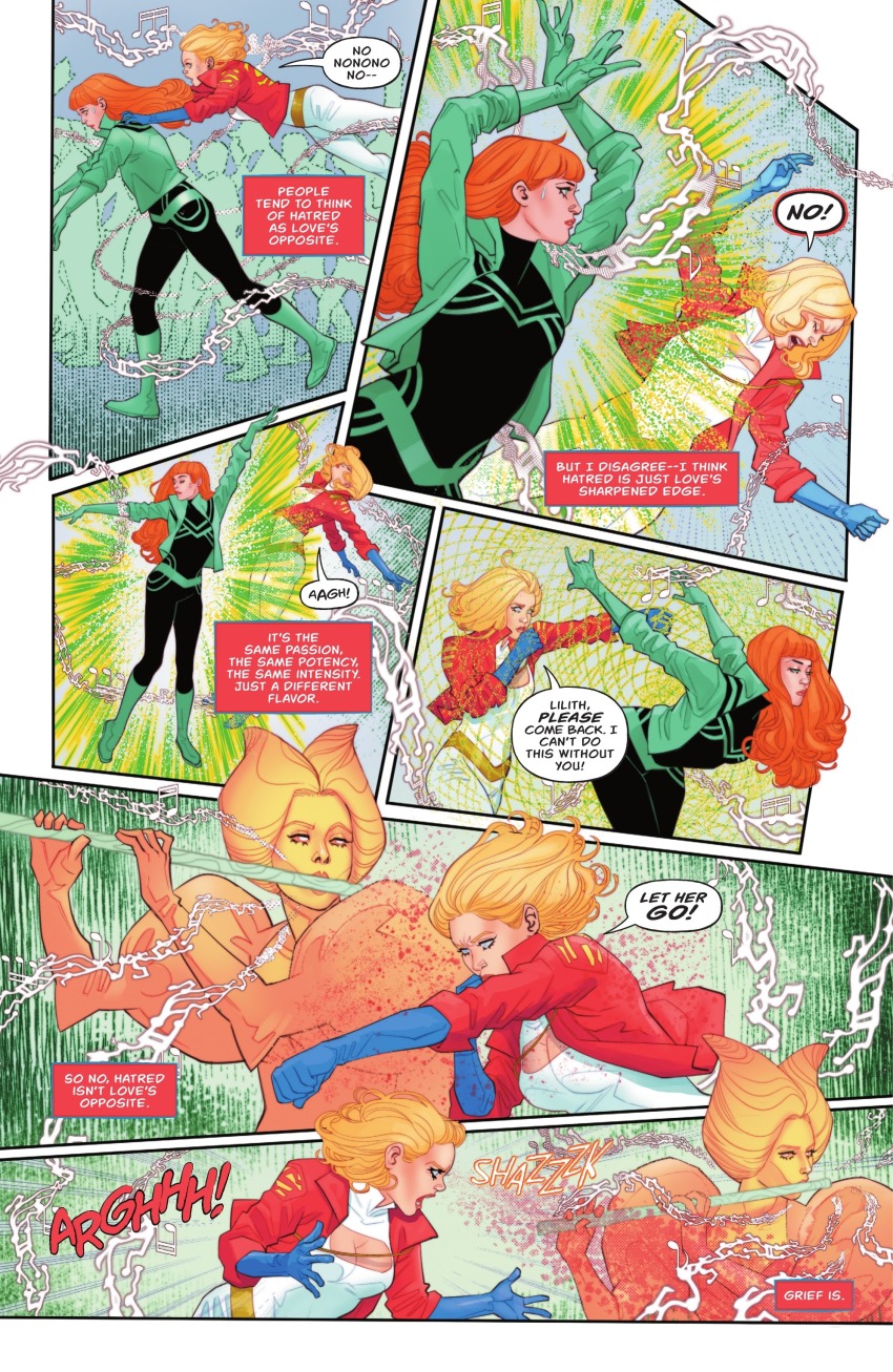 comic dancing dc_comics femdom femsub lilith_clay marguerite_sauvage music official power_girl red_hair super_hero unaware