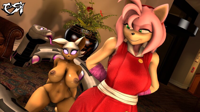 3d altered_common_sense amy_rose animal_ears aware bat_girl bat_wings bottomless brain_drain breasts clothed coils corruption crossed_eyes dazed empty_eyes erect_nipples erection expressionless eyeshadow female_only femsub furry glowing_eyes hedgehog_girl huge_breasts kneeling large_breasts lipstick multiple_girls nipples nude open_mouth pink_eyes psikokinetic robot rouge_the_bat smile snake sonic_the_hedgehog_(series)