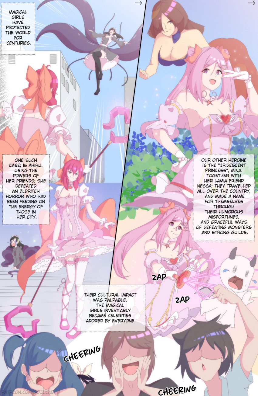 ahiru_(gojulas) gojulas magical_girl naga_girl original staff tagme text twintails