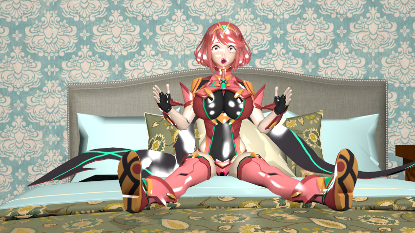 3d absurdres distortingreality doll dollification femsub fingerless_gloves gloves inanimate_object nintendo pyra_(xenoblade) red_hair xenoblade_chronicles xenoblade_chronicles_2