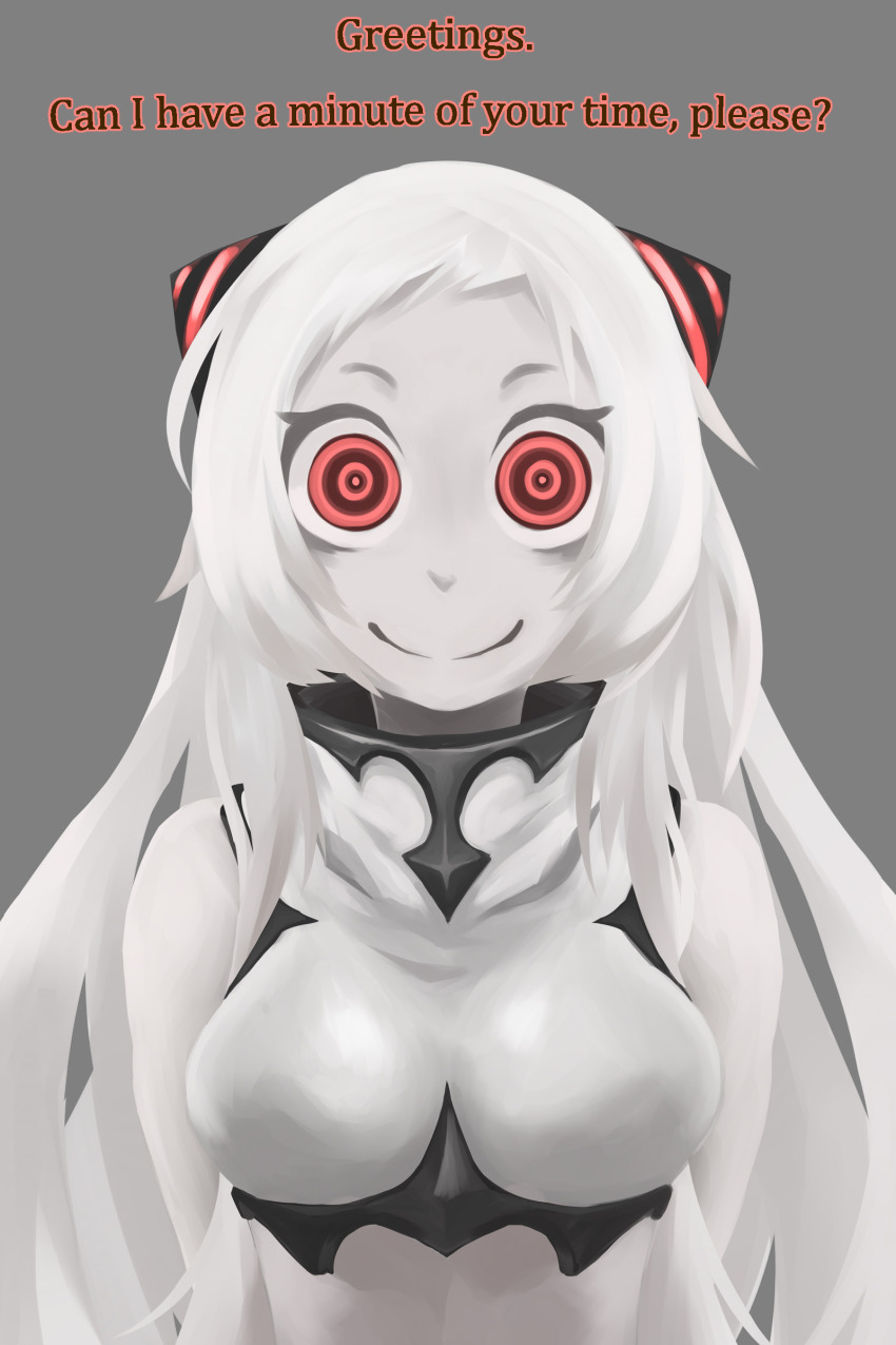 absurdres airfield_hime caption caption_only deel_(rkeg) femdom hypnotic_eyes kantai_collection looking_at_viewer manip pov pov_sub smile t323_(manipper) text white_hair