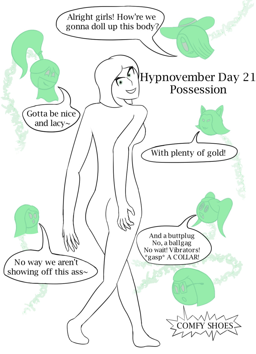 bottomless eve_(poppetkisses) femsub ghost green_eyes hypnovember multiple_doms nude original possession sage_of_shadows topless