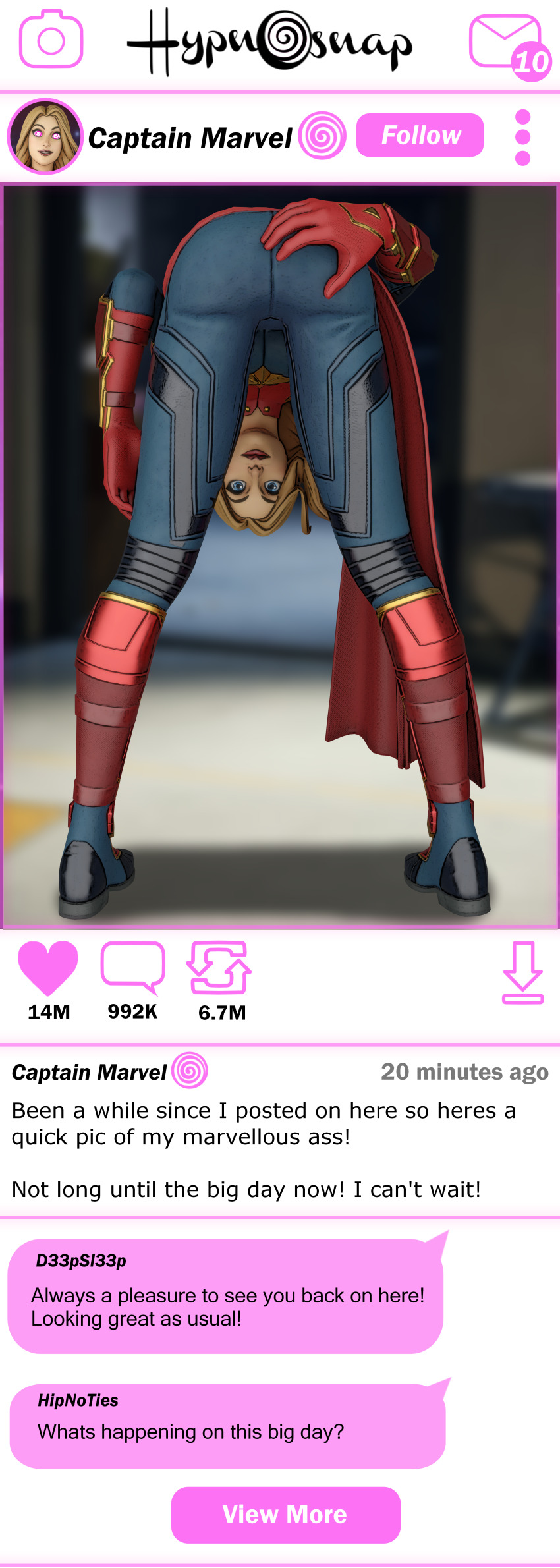 3d ass bent_over captain_marvel female_only femsub happy_trance humiliation marvel_comics saltygauntlet tagme user_interface