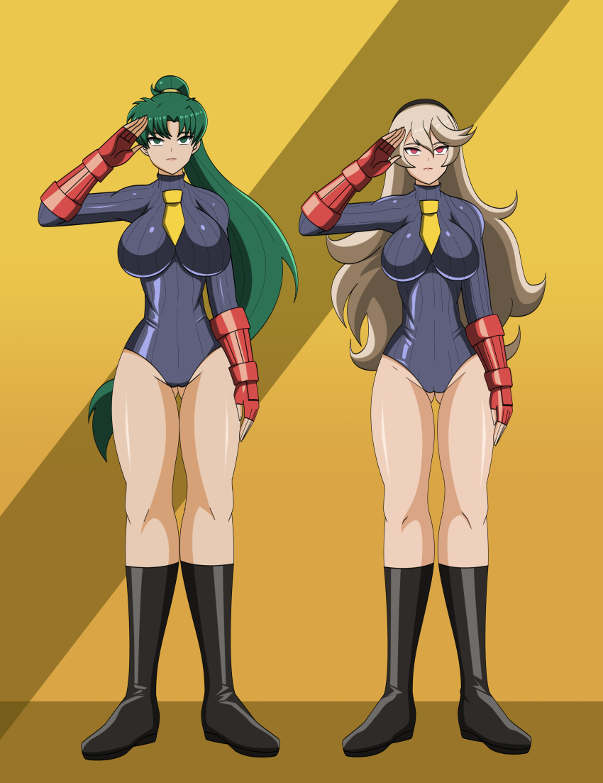 alternate_costume breasts capcom corrin_(fire_emblem) corruption dlobo777 femsub fire_emblem lyndis nintendo saluting shadaloo_dolls street_fighter