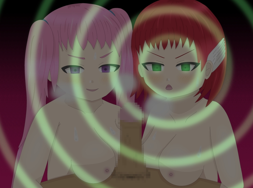 bottomless breasts english_text femdom fire_emblem magic malesub nasicampur32 nintendo nipples nude oswin_(fire_emblem) penis pov pov_sub priscilla_(fire_emblem) serra_(fire_emblem) threesome topless