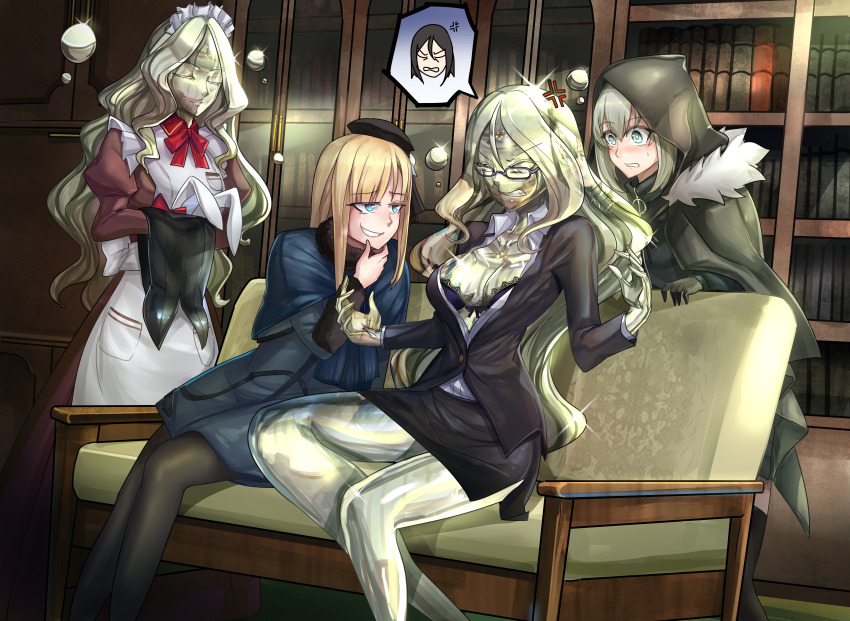 absurdres angry blonde_hair blue_eyes breasts cleavage fate/grand_order fate_(series) female_only glasses gray_(lord_el-melloi_ii_case_files) ibenz009 large_breasts liquid_metal long_hair lord_el-melloi_ii lord_el-melloi_ii_case_files reines_el-melloi_archisorte robot robotization trimmau_(fate) waver_velvet