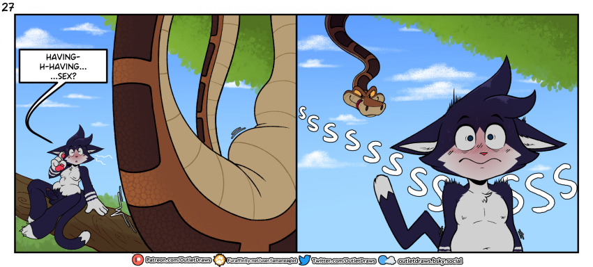 bulge cat_boy disney furry iamaneagle kaa male_only original outlet_(iamaneagle) snake snake_boy speech_bubble tagme the_jungle_book vore