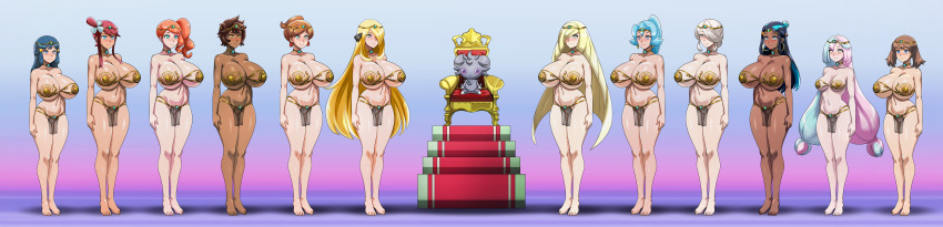 absurdres barefoot blonde_hair blue_eyes blue_hair breasts brown_hair candela_(pokemon_go) chair clair cogita_(pokemon) cynthia dark_skin dawn empty_eyes espurr femsub green_eyes grey_eyes hair_covering_one_eye happy_trance harem_outfit hypnotic_accessory iono_(pokemon) jewelry large_breasts long_hair lusamine may milf multicolored_hair multiple_girls multiple_subs navel necklace nessa_(pokemon) nintendo orange_hair pink_hair pokemon pokemon_(creature) pokemon_black_and_white pokemon_diamond_pearl_and_platinum pokemon_go pokemon_gold_silver_and_crystal pokemon_legends_arceus pokemon_ruby_sapphire_and_emerald pokemon_scarlet_and_violet pokemon_sword_and_shield professor_juniper red_hair see-through shinzu short_hair side_ponytail sitting skyla small_breasts smile sonia_(pokemon) standing standing_at_attention twintails very_long_hair white_hair