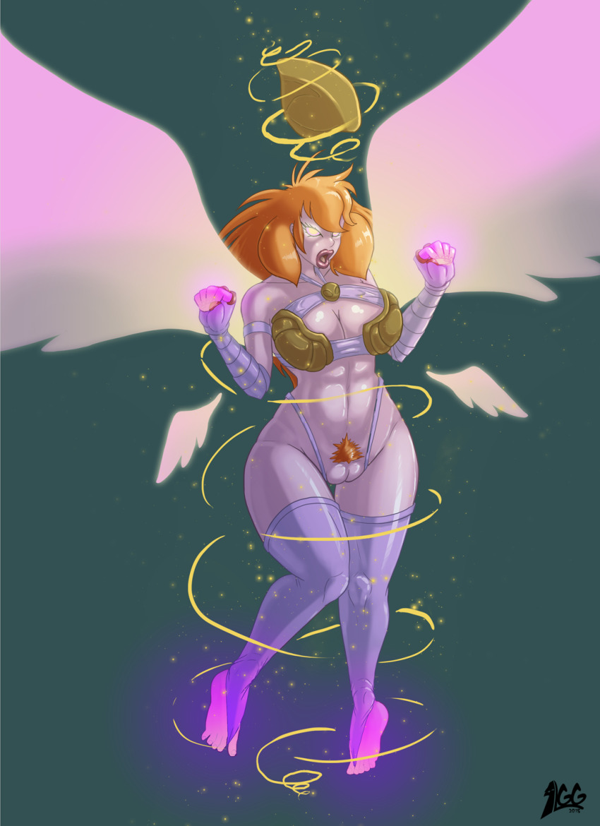 breast_expansion breasts cleavage femsub gloves glowing glowing_eyes hair_growth large_breasts long_hair lurkergg open_mouth opera_gloves orange_hair original possession pubic_hair thighhighs transformation twintails val'kyr veil warcraft whitewash_eyes wings world_of_warcraft