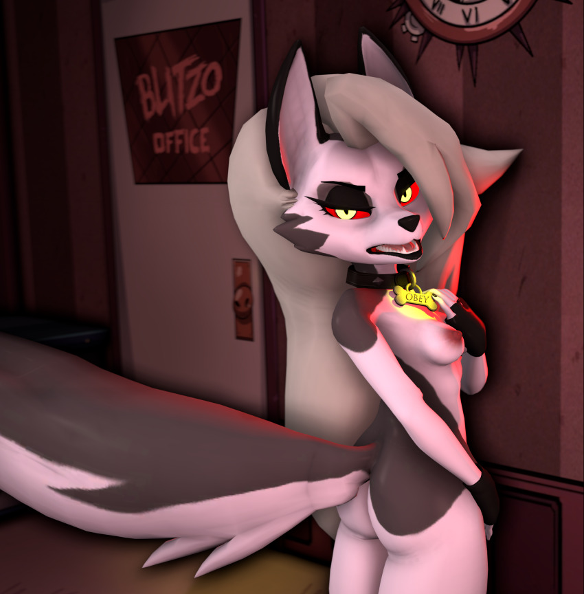 3d altered_common_sense angry ass breasts collar furry helluva_boss hypnotic_accessory loona_(helluva_boss) masturbation rust source_filmmaker tail wolf_girl