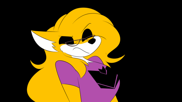 animated animated_gif black_background blonde_hair clothed deception_(series) femsub fox_girl furry glasses happy_trance howling_mad_fox_hatter kaa_eyes leaning_forward long_hair one_eye_open open_mouth ping resisting shirt simple_background smile solo spiral_eyes yellow_skin