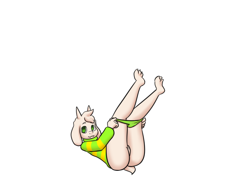 asriel_dreemurr bottomless empty_eyes female_only femsub filler_shmazman furry genderswap goat_girl pussy undertale undressing