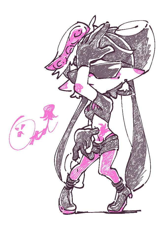 callie_(splatoon) corruption earrings enemy_conversion female_only femsub gloves high_heels hypnoshades inkling jewelry mole monster_girl nintendo short_shorts splatoon splatoon_2 spoilers sunglasses tank_top tattoo tech_control tentacles tights twintails ukata