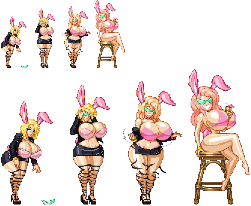 ass ass_expansion bare_legs barefoot before_and_after bimbofication blonde_hair bracelet breast_expansion bunny_ears bunny_girl casetermk choker cleavage crossed_legs dollification earrings female_only femsub fishnets glasses hand_on_head huge_breasts hypnotic_accessory jacket knick_knack large_breasts leaning_forward leather navel original pink_hair platinum_blonde_hair short_skirt simple_background sitting skirt smile standing sunglasses sunny_miami thighhighs torn_clothes transformation transparent_background wide_hips