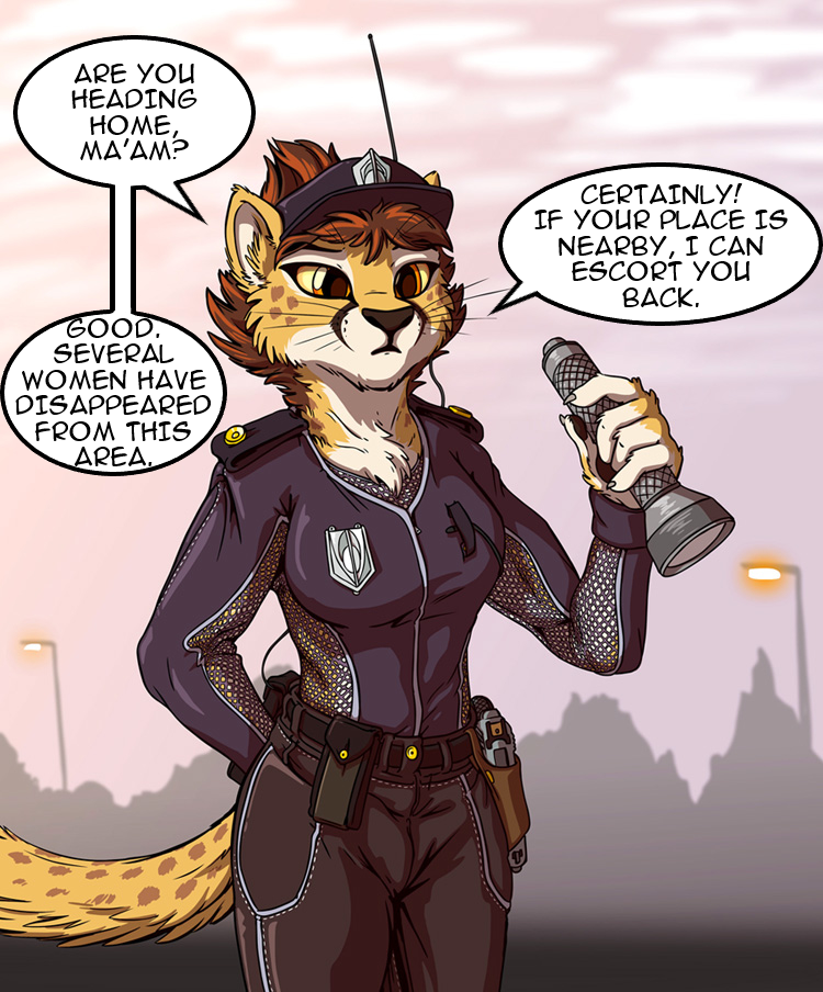 anonymind_(manipper) cat_girl cheetah_girl comic dialogue furry manip original police_uniform policewoman text tirrel