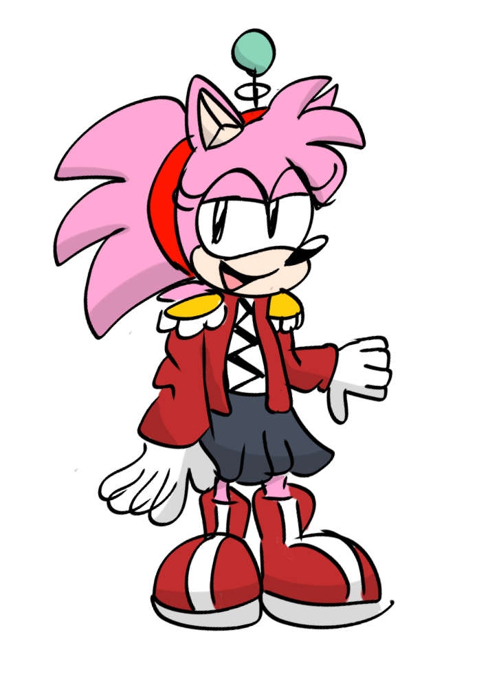 amy_rose antenna classic_amy_rose femsub frantheflan furry looking_at_viewer open_mouth smile sonic_the_hedgehog_(series)