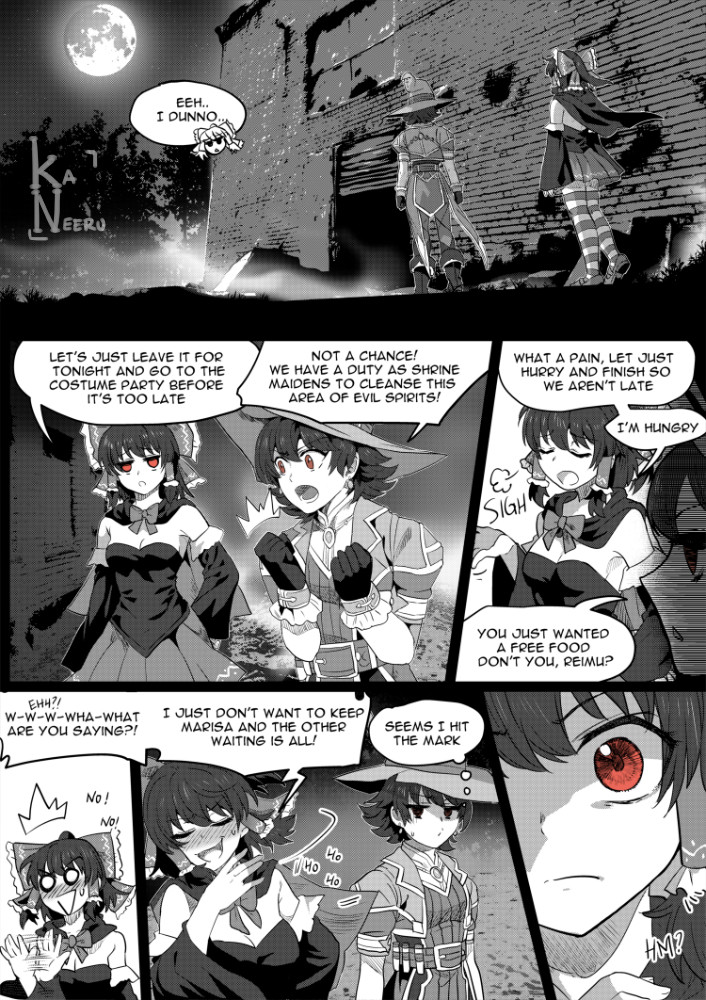 alternate_costume artist_request female_only greyscale kiriko_(overwatch) overwatch reimu_hakurei tagme touhou