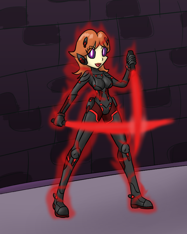 Hypnohub Alternate Costume Armor Aura Black Sclera Breasts Corruption Dharkon Empty Eyes Evil